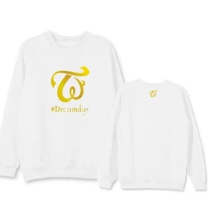 

New arrival twice concert dream day same printing o neck fleece/thin sweatshirt kpop unisex pullover loose hoodies