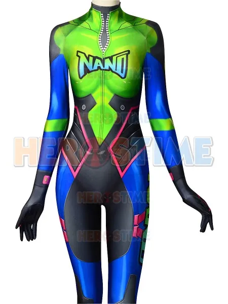 NANO MECH D.Va Skin Косплей Костюм с 3D принтом косплей игры спандекс D V.A Nano костюмы на