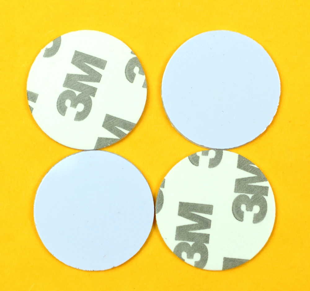 100 шт. 13,56 МГц NFC метки СЧ 1к S50 F08 ISO14443A продвинутая NFC Монета карты диаметром 25 мм с 3 м клей Стикеры