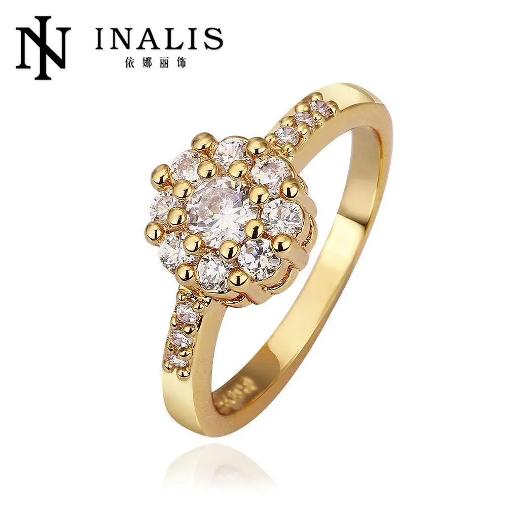 Свадебная мода Ювелирные Изделия Штампованные 18 К Золотые Кольца Для Женщин