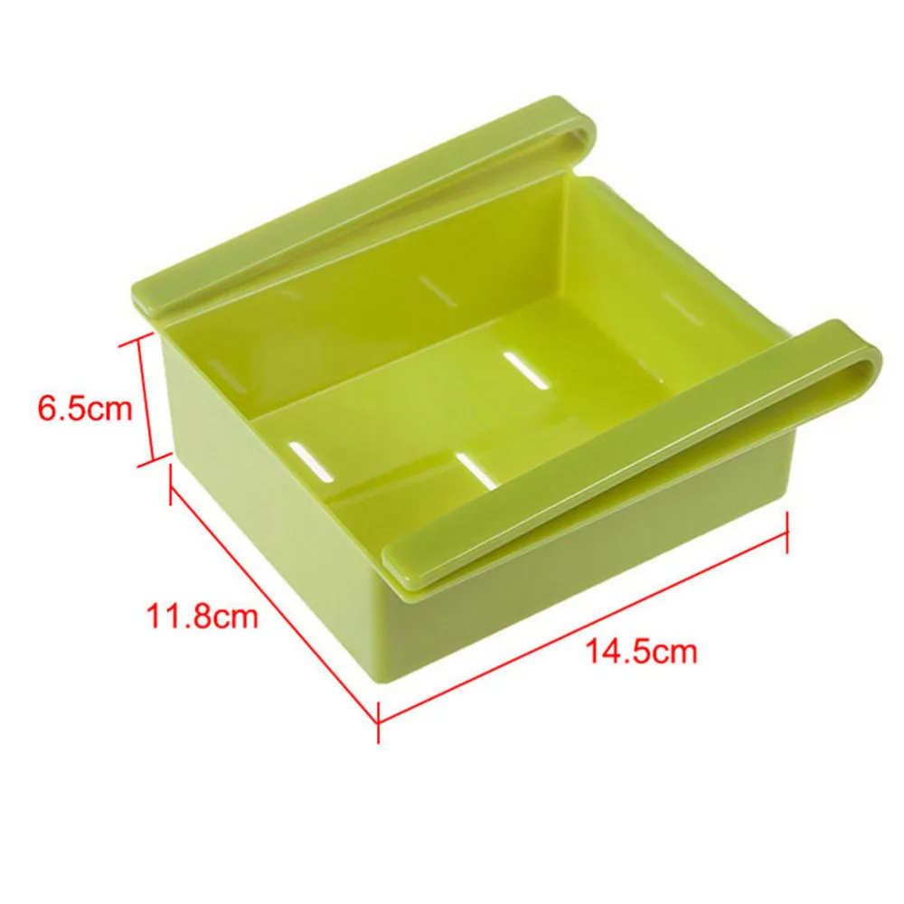 

15x11.8x2.5cm Pull-out Drawer Bathroom Shelves Plastic Fridge Storage Rack With Layer Partition Refrigerator Storage Holder