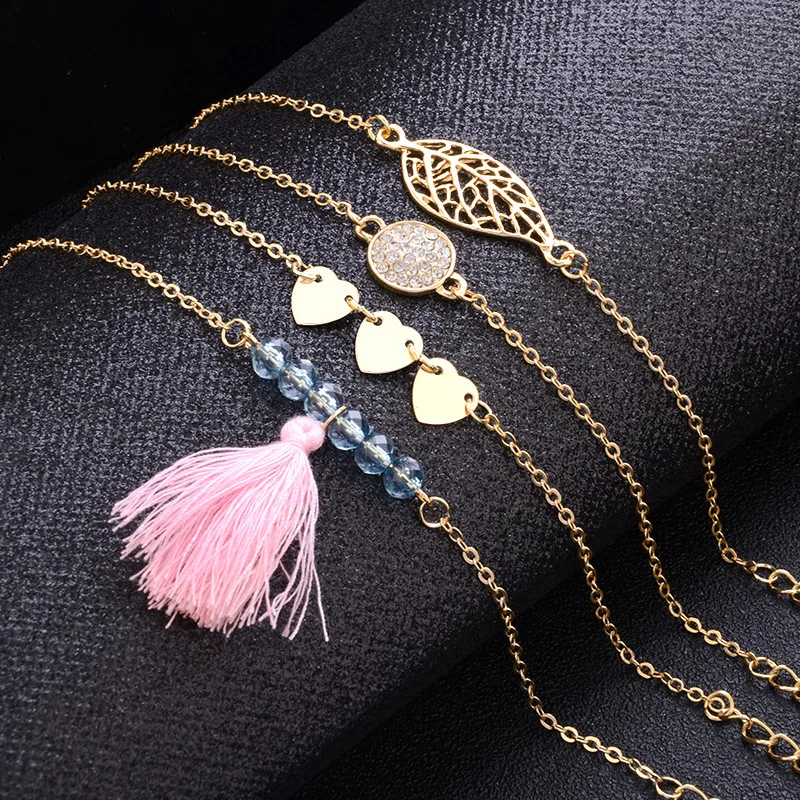 2018 модные золотые браслеты и обручи розового цвета в форме сердца листьев для