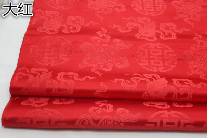 1meter red CF596 красный/золотой/Кофе/Brozen/черный/синий китайский Стиль парча жаккардовые шелковые ткани китайские свадебные пара Одежда Ткани - Цвет: 1meter red