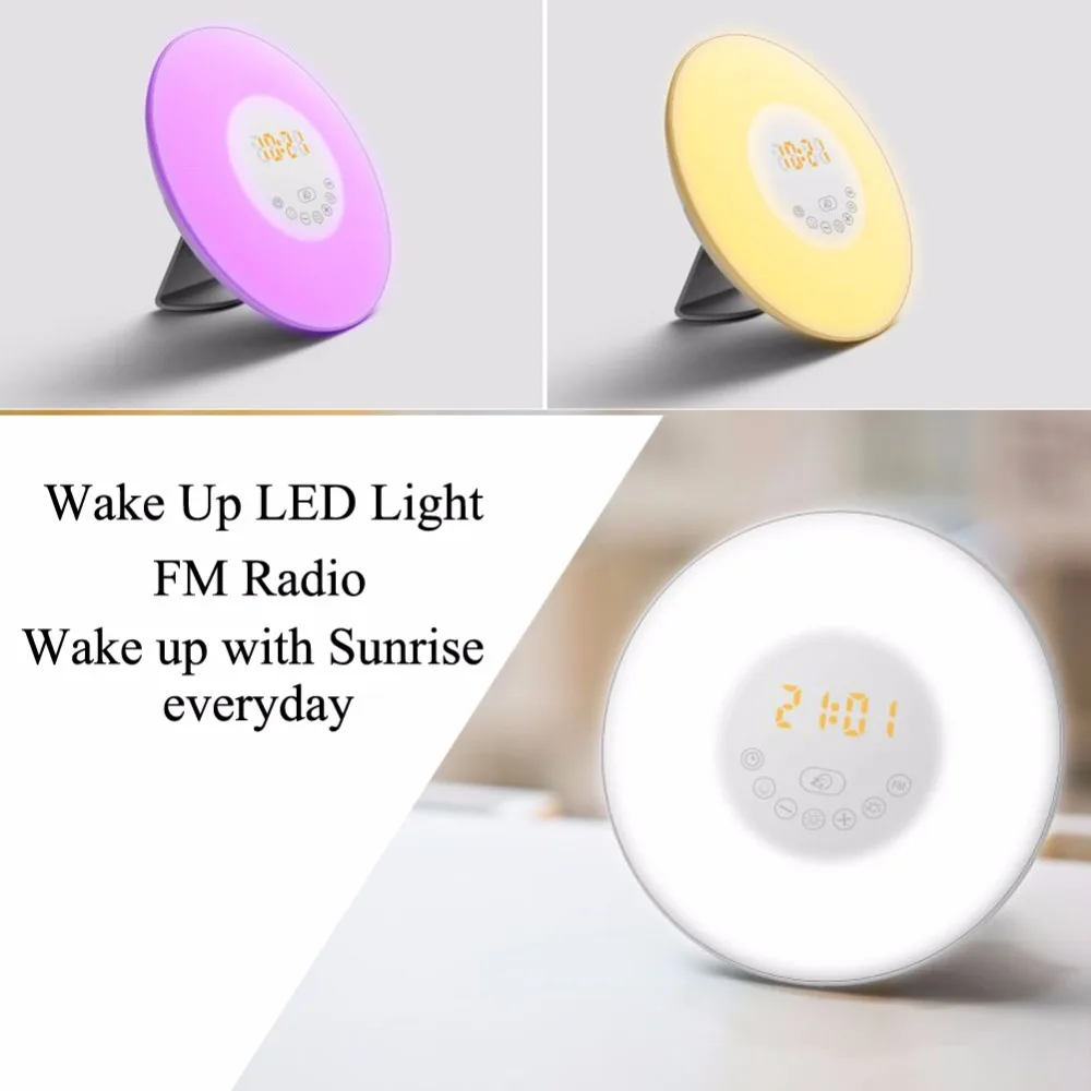 Цифровой светодиодный Будильник с 3 розетками цветной будильник имитацией