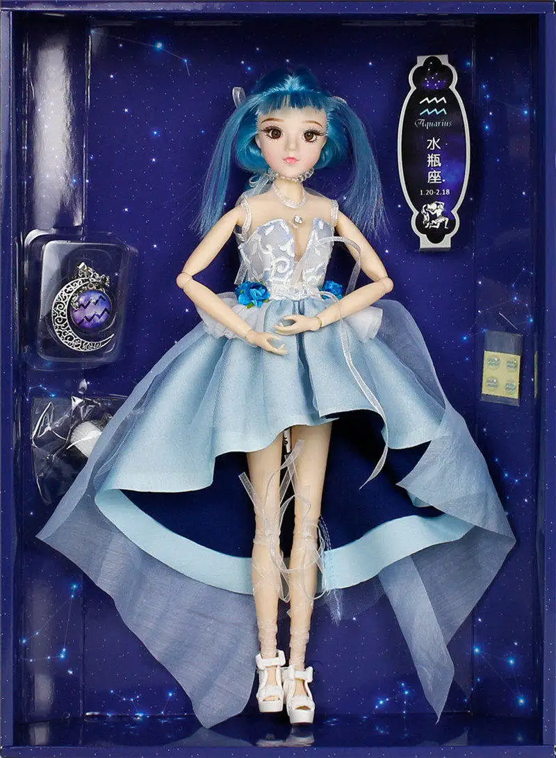 aquarius Мм девушка Blyth кукла 12 Созвездие серии 35 см шарнир тела кукла Monste высокие игрушки для детей 1/6 BJD кукла - Цвет: aquarius