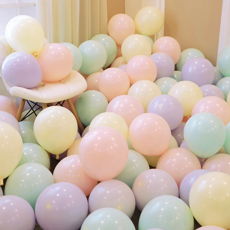 20pcs 12inch Multicolor Pastel Candy Balloons Wedding Birthday Party Baloons Round Macaron Balloon Arch Decoration Baby Shower