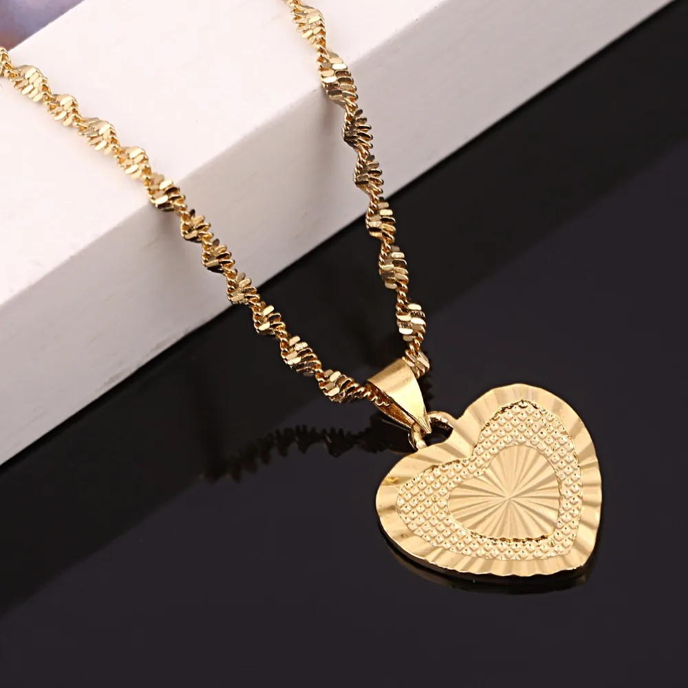 Ожерелье с подвеской в форме сердца романтическое ювелирное изделие золотого