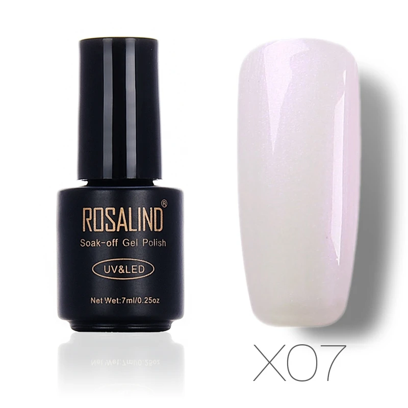 X07 ROSALIND 7 мл перламутровый УФ-гель для ногтей чистый цвет УФ-лак замачиваемый для ногтей полувернис Перманентный Гель-лак - Цвет: X07
