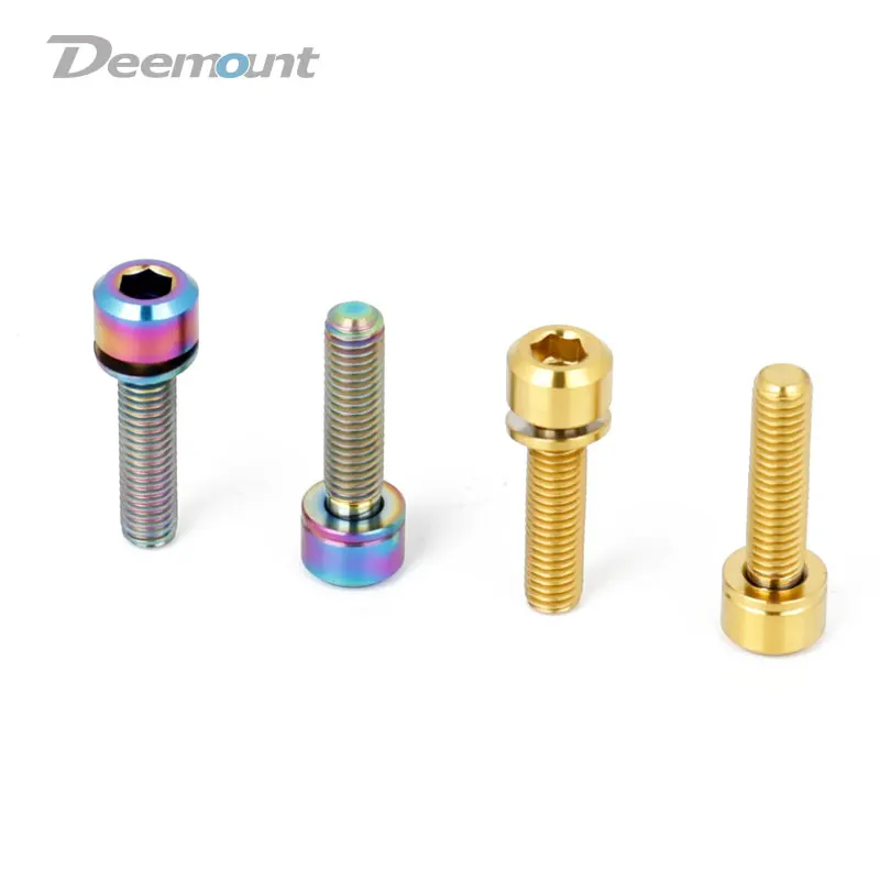 

Deemount M5x20mm велосипедные болты для выноса руля с шестигранной головкой с шайбой MTB горный велосипед Ti TC4 винт цикл крепежные детали 6 шт