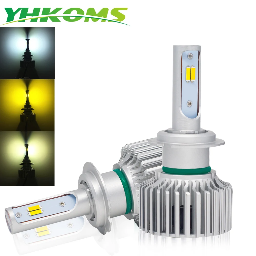YHKOMS H7 LED H4 H1 H3 H8 H9 H11 9005 9006 HB3 HB4 880 881 H27 светодиодные лампы 3000K 4300K 6000K Противотуманные