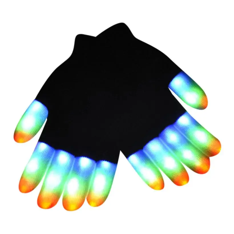 7 Colors Light Show Children LED Finger Lighting Colorful Rave Gloves Gants Enfant Fashion Baby For Kids Dropshipping | Детская одежда