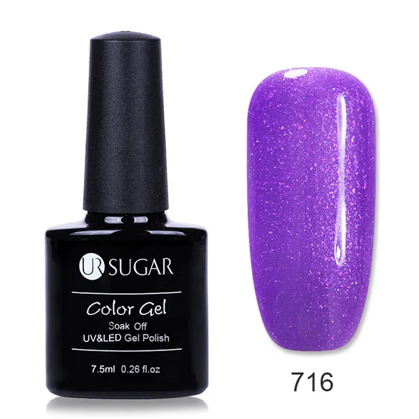 Color 716 Ur Sugar 7,5 мл УФ фиолетовая серия голографический блеск для ногтей Платиновый Гель-лак гель лак для ногтей - Цвет: Color 716