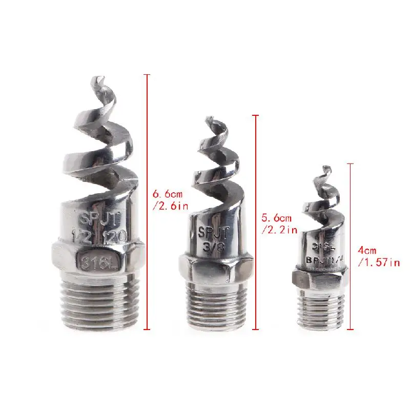 Распылительная головка 1/4 &quot1/2&quot из нержавеющей стали спиральная коническая