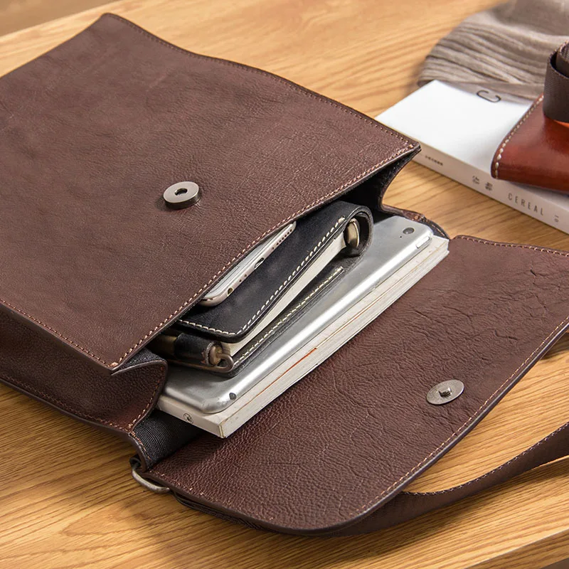 AETOO мужская кожаная сумка на плечо повседневная модная простая воловья Наклонная