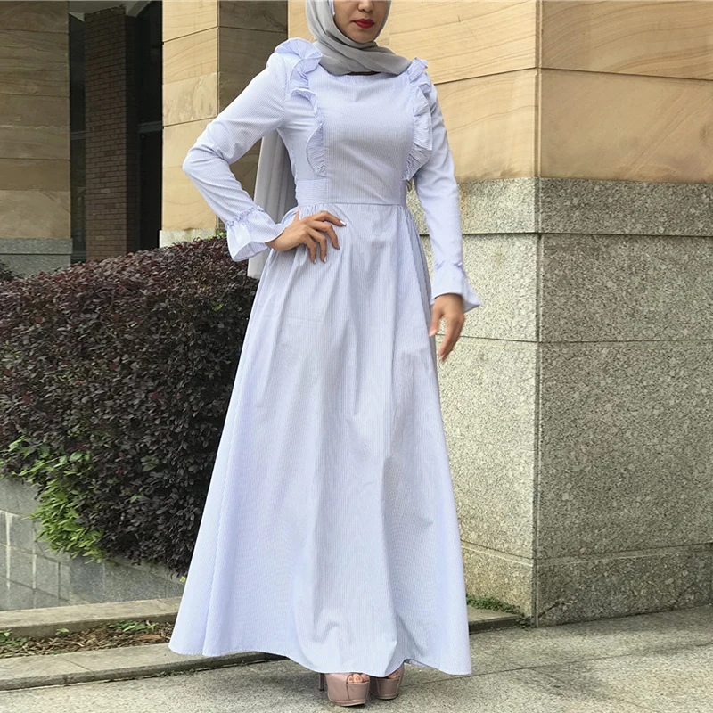 Buytiz длинные халаты кимоно Рамадан полосатый Мусульманский Абая ОАЭ Сетчатое