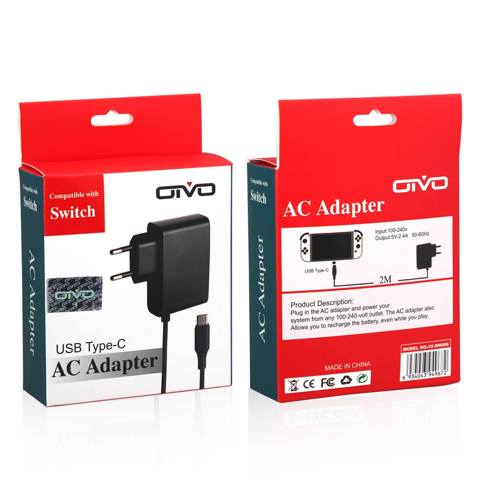 Адаптер переменного тока USB Type-C для Nintendo Switch NS зарядное устройство путешествий