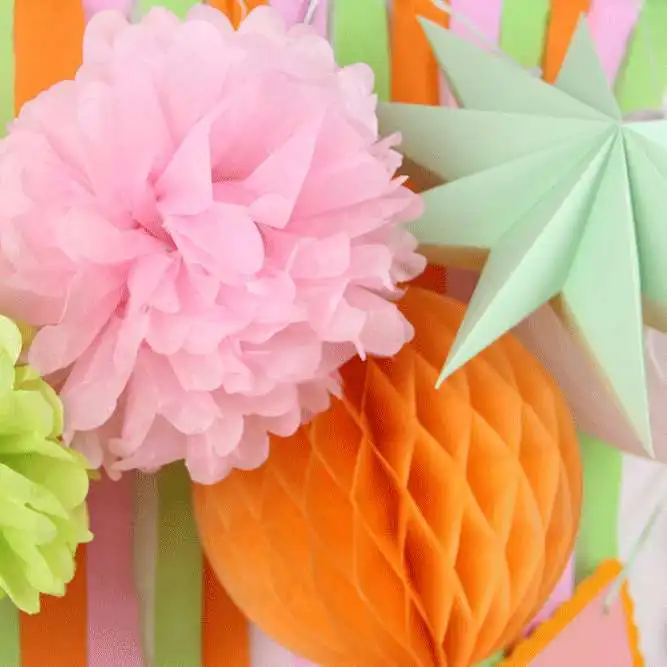 12pcs First Birthday Party Decoration Set Banner Crepe Paper Tissue Pom Girls 1st Photo Background | Дом и сад