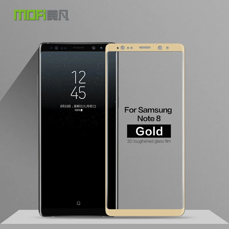 Для samsung Galaxy Note 8 стекло закаленное MOFI 3D изогнутое полное покрытие защитная пленка Note8 протектор экрана стекло - Цвет: Gold