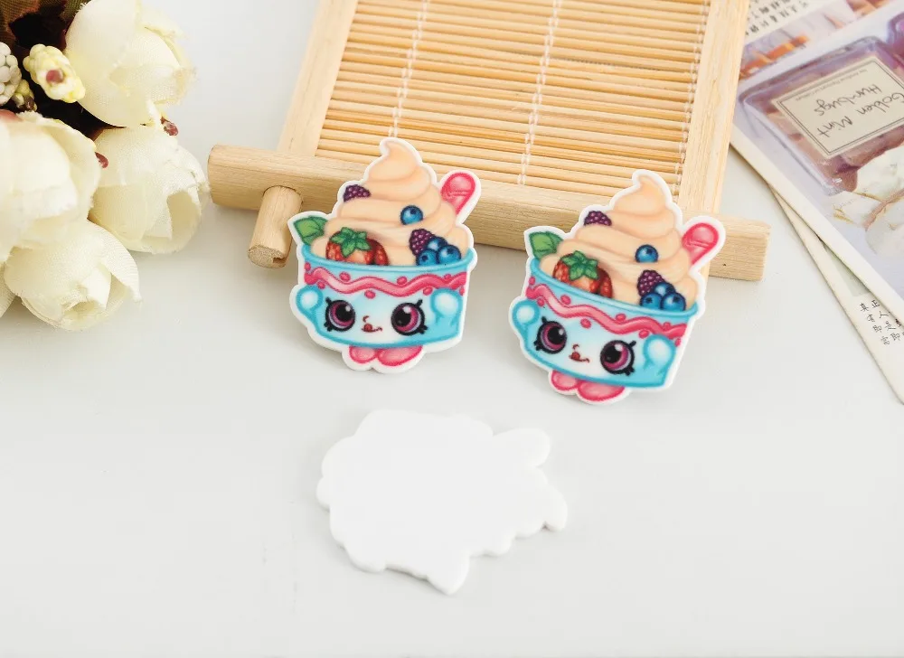 Artesanato Kawaii плоское заднее украшение из смолы фигурка мороженого мультфильма