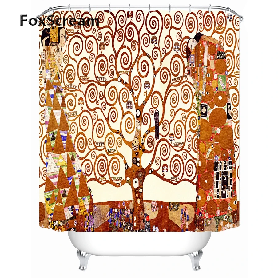 

Gustav Klimt Shower Curtain Bath Curtains For Bathroom Waterproof Curtain Shower Frabic Bath Home Decor Shower Curtains or Mat