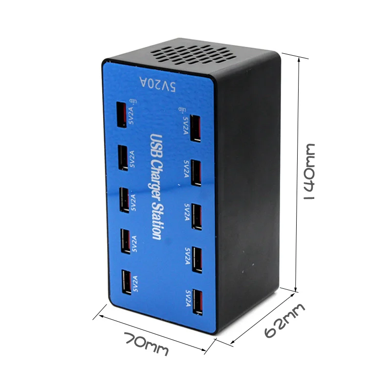 AIXXCO USB зарядное устройство 100 Вт 10 портов 20A умный рабочий стол зарядная станция