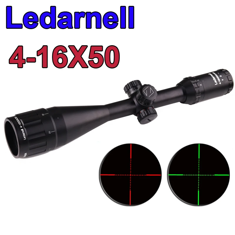 Ledarnell маркировка 4-16x50 освещенные зеленые и красные оптические прицелы охотничьи прицелы с креплением 11 мм или 20 мм и удлинительной трубкой
