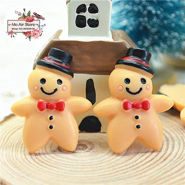 10 шт. для маленьких мальчиков имбирного человечка из смолы с плоским основанием