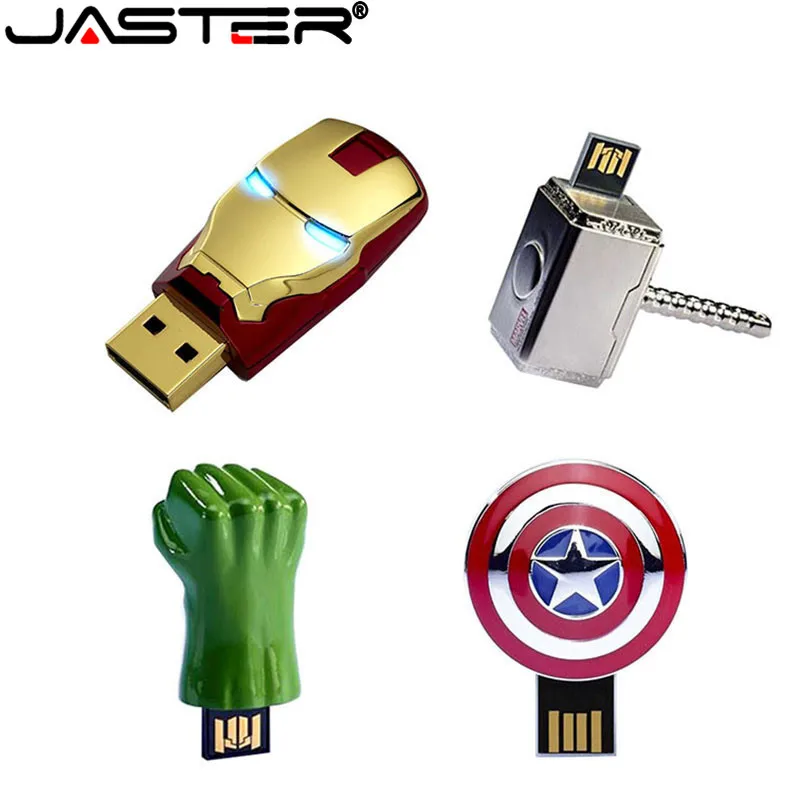JASTER Мстители Капитан Америка щит металлическая Флешка USB 2,0 usb флеш-накопитель карта памяти, Флеш накопитель 4 ГБ 16 ГБ 8 ГБ 32 ГБ 64 ГБ