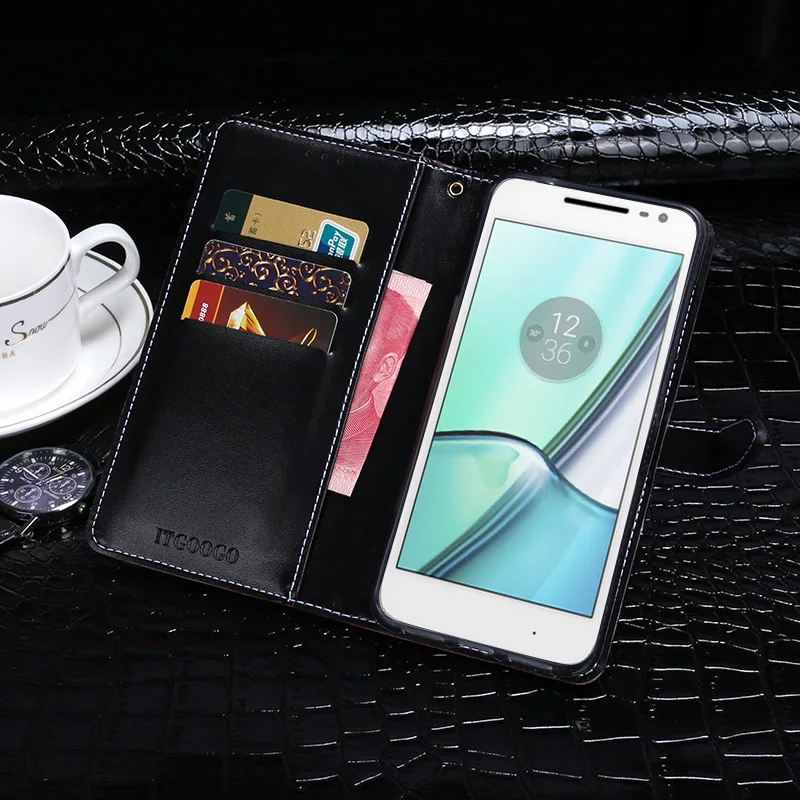 Itgoogo For Motorola Moto G4 Play Case Cover Luxury Leather Flip Protective Phone Back | Мобильные телефоны и аксессуары