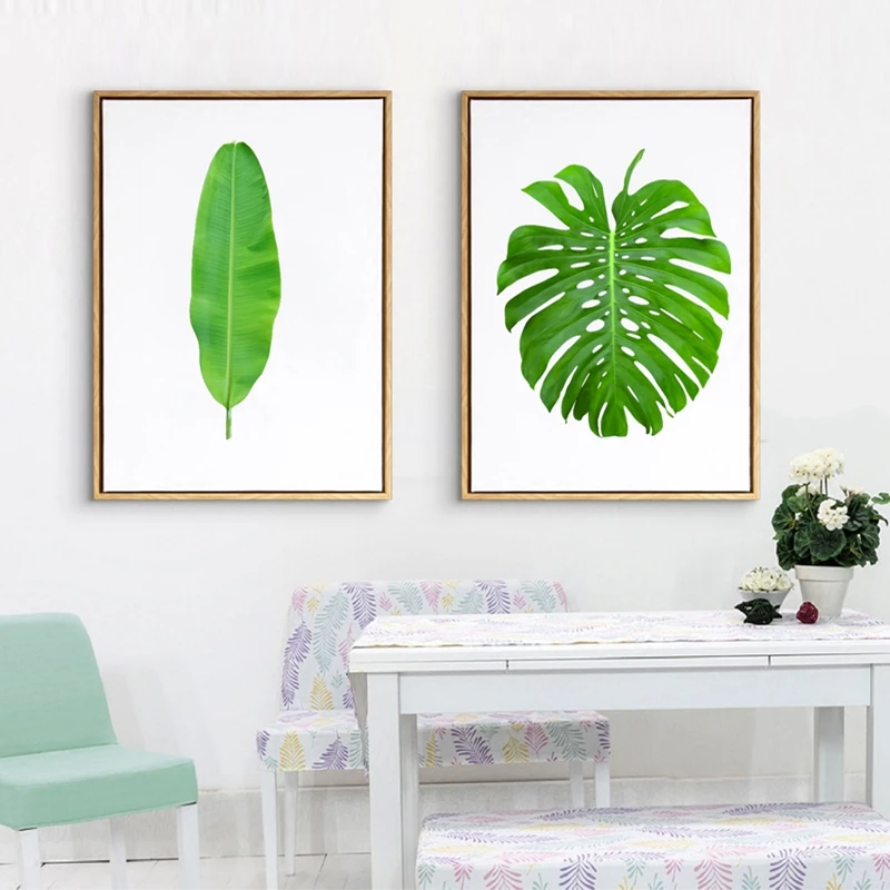Тропические растения банановые листья холст художественный Принт плакат