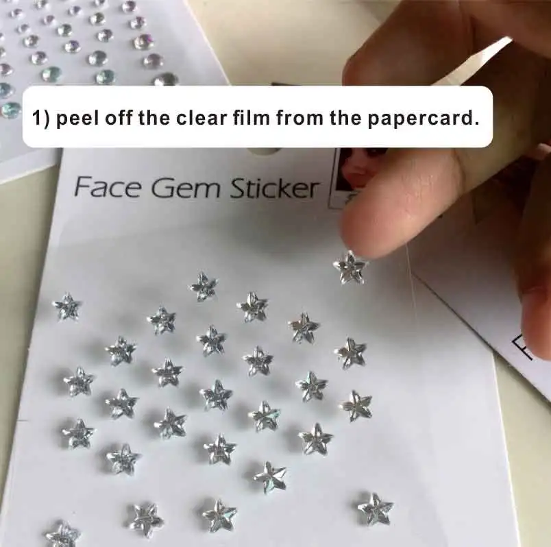 RG04 Розовая звезда смола сделай сам наклейка на лицо искусственный Макияж Бровей