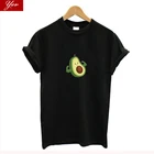 Женская футболка с короткими рукавами Tumblr, Повседневная футболка с круглым вырезом и принтом авокадо, летняя, 2019