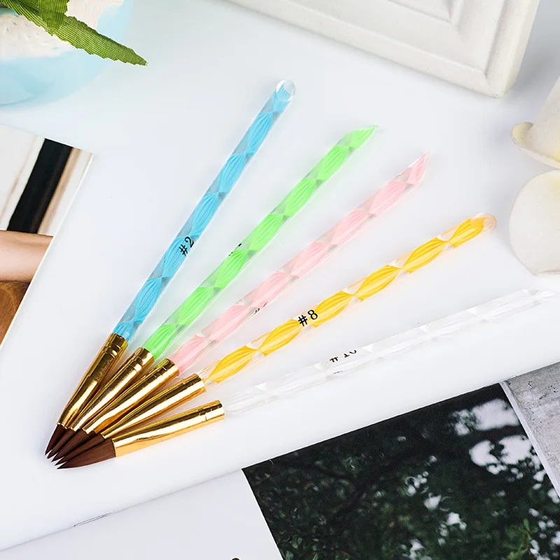 5 шт./компл. акриловая кисть для дизайна ногтей УФ-гель кисти рисования картин