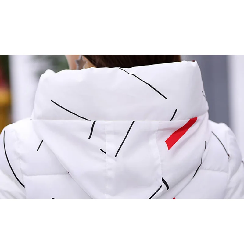 Женская куртка с капюшоном и воротником-стойкой размера плюс хлопковой