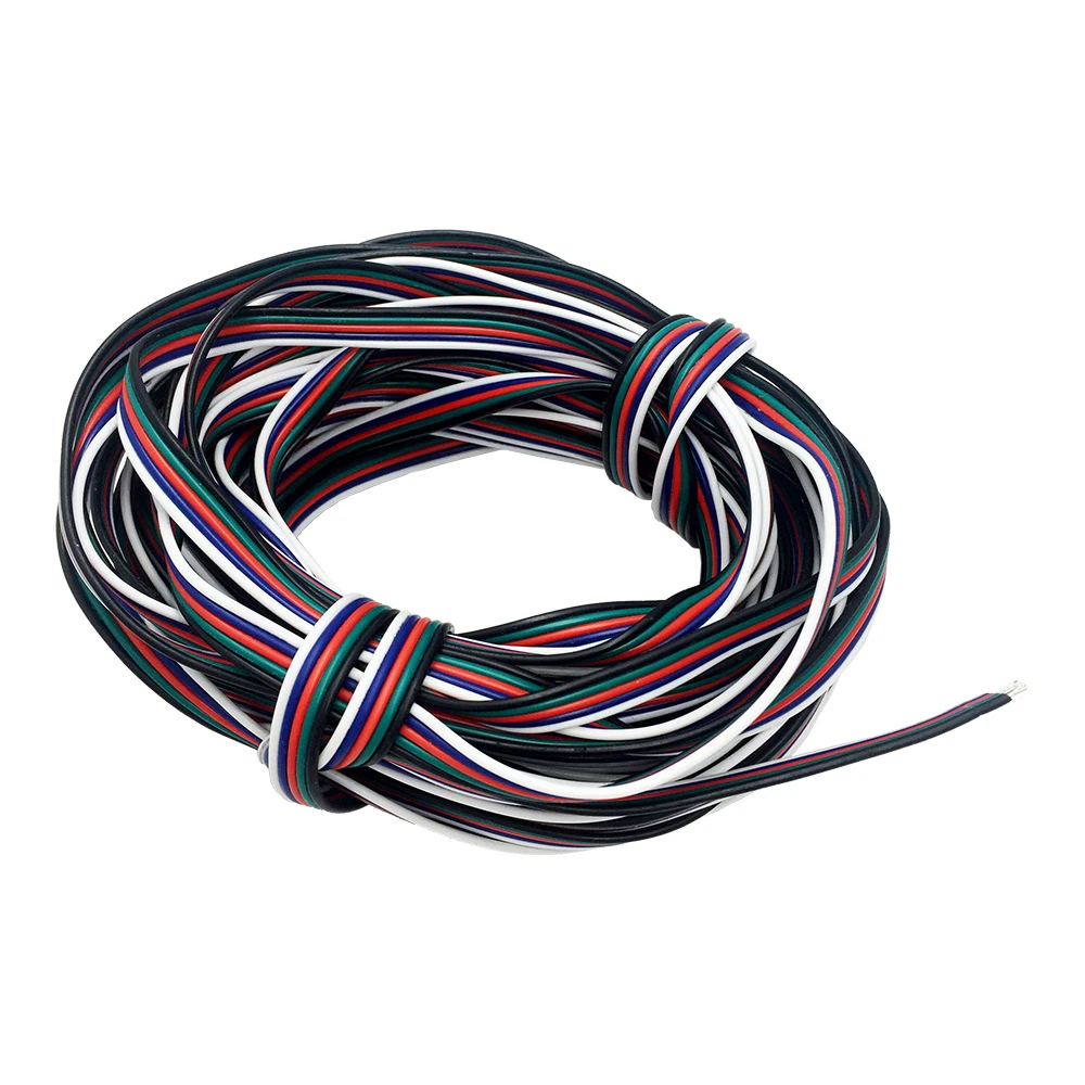 Луженая Медь 22AWG 5 контактный светодиодный RGB кабель ПВХ изолированный провод