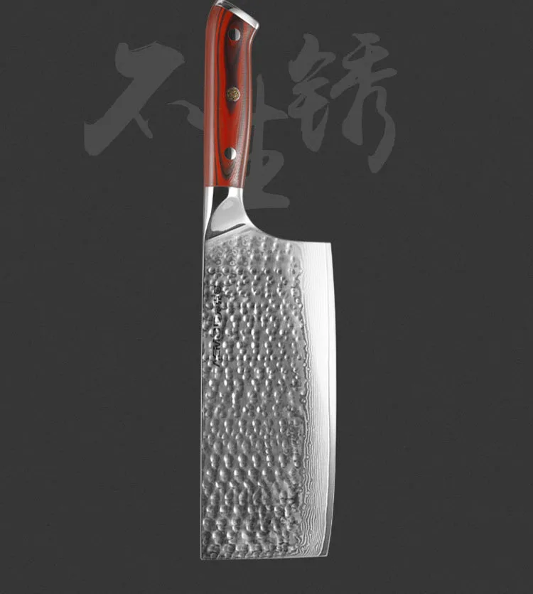 Liang Da 7 дюймов кухонный нож nakiri овощные ножи японский VG10 Дамасская сталь нож шеф-повара с деревянной ручкой