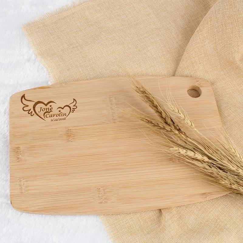 Personalized name date Custom Engraved Bamboo Fruits Board Wood chopping cutting board Kitchen wedding favors and gifts | Дом и сад
