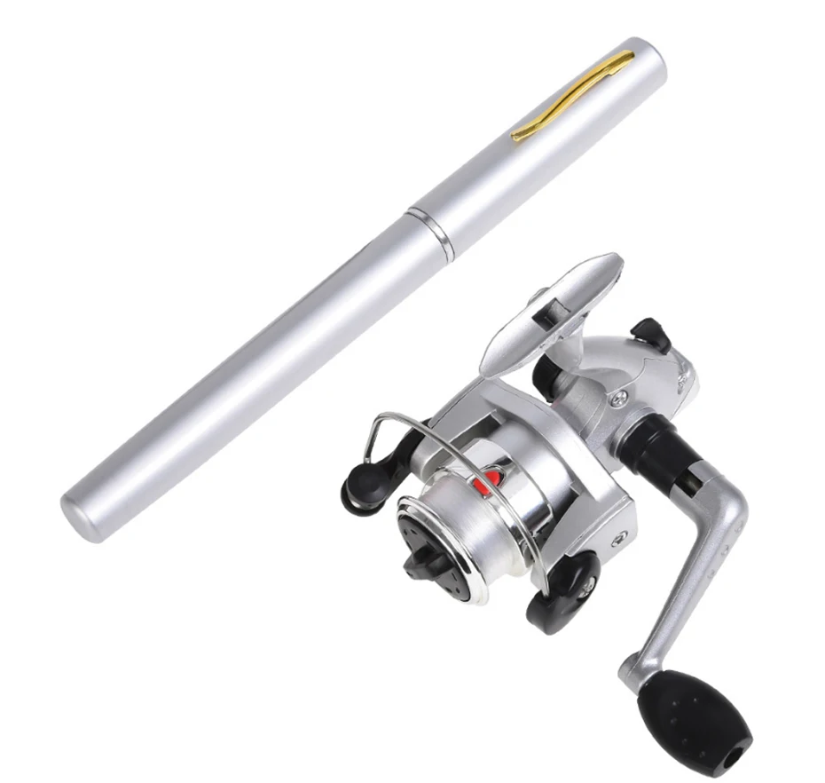 YINGTOUMAN 2 SET/LOT ABS Carbon Pen Type Fishing Rod Spinning Wheel Reel Piece Set Portable 5 Color Sea Otter Tackle | Спорт и