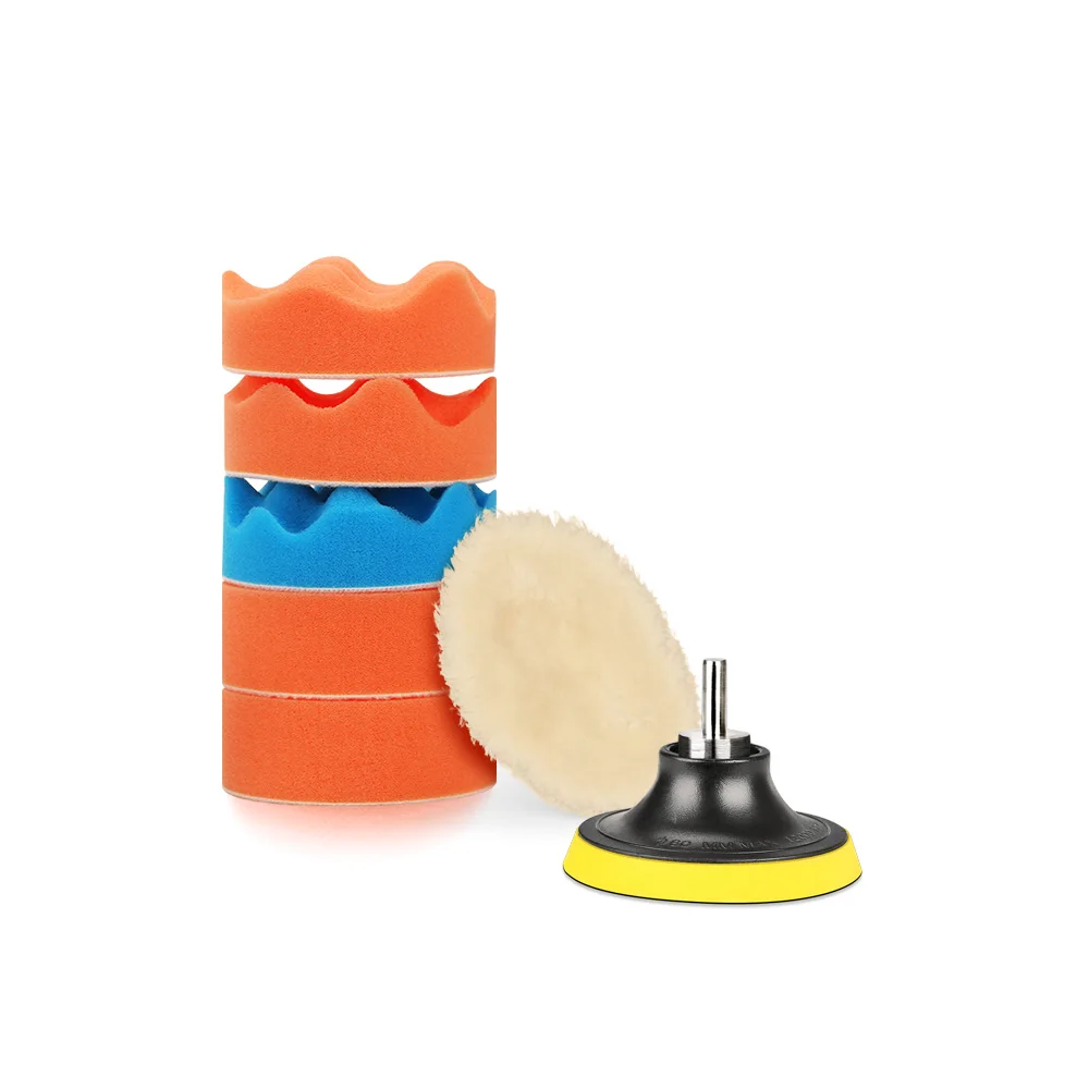 SPTA 8 шт. вафельная губка буферная полировальная машинка для полировки автомобиля подушка для полировки пенопласта подкладка шпиндельная гайка резьба M14 5/8 11 набор 3 4 5 6 дюймов