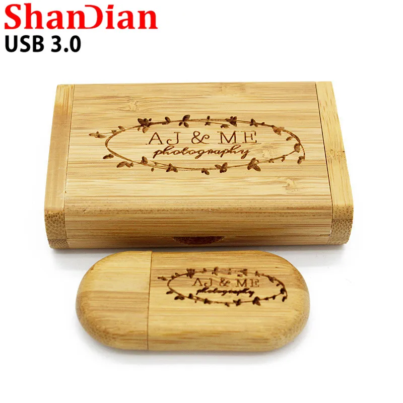 SHANDIAN USB 3 0 логотип на заказ Деревянный usb + коробка персональный ручка накопитель 8