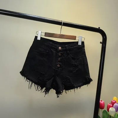 Summer denim shorts women high waist female loose hole jeans with pockets casual large size S-6XL | Женская одежда