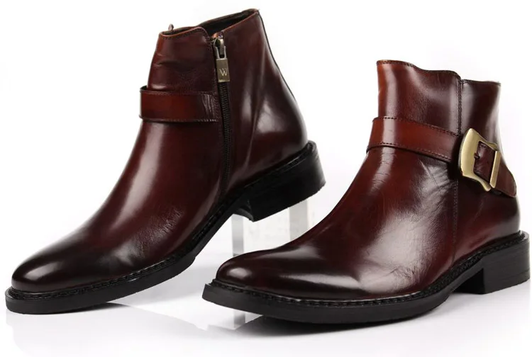 Модные светло-коричневые/черные мужские ботильоны мотоциклетные ботинки из