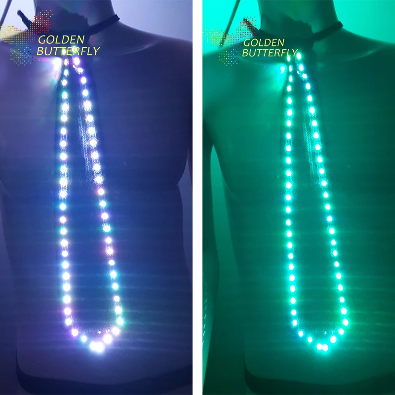 

LED Tie 2017 Luminous Men Leisure Fashion Narrow Arrow Necktie Colorful Color Wedding Party Business Tie Dance accessories