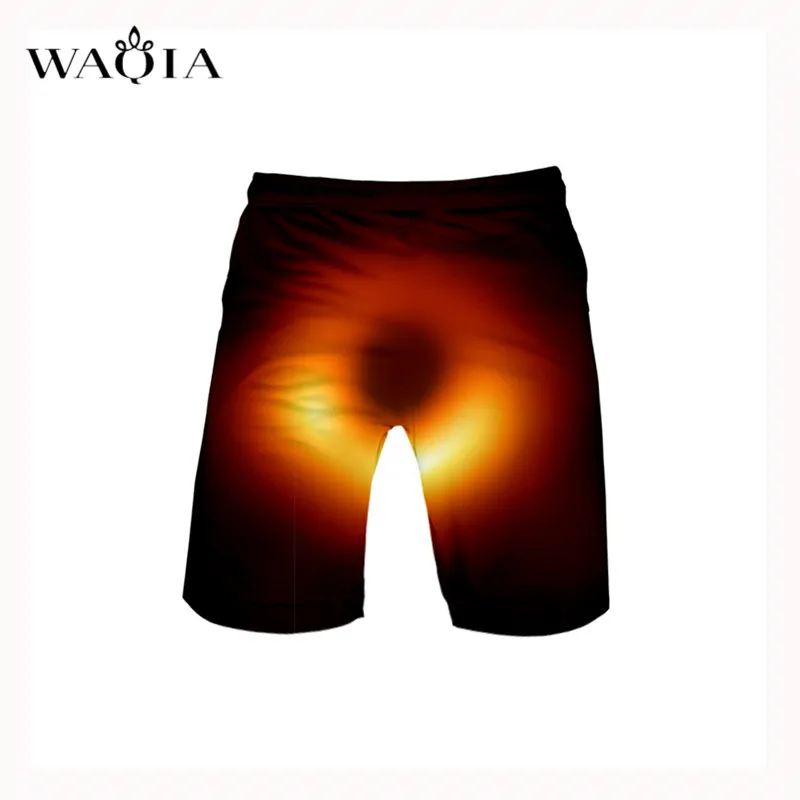 Waqia плюс Размеры 6XL модные шорты Для мужчин лето 2019 черная дыра печатных пляжное