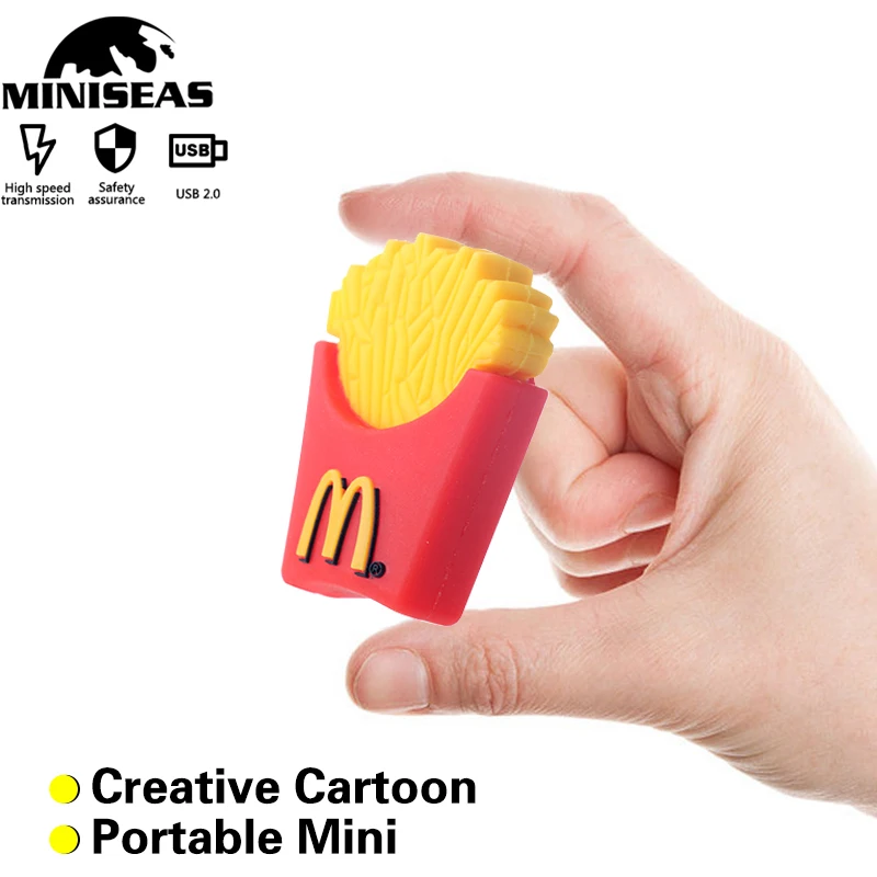Miniseas M 32 Гб 16 г 4 ГБ 8 флеш диск USB 2 0 реальная емкость милый Картофель фри форма