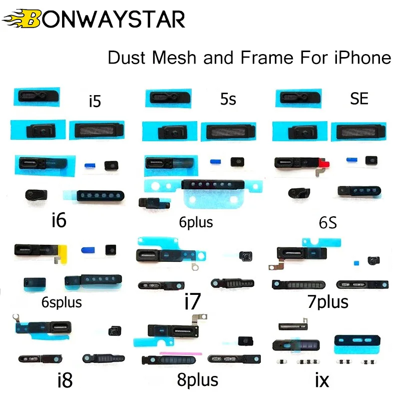 10 шт./лот громкоговоритель и микрофон Пылезащитная сетка рамка для iPhone 5 5s 5c se 6 6sp 6p