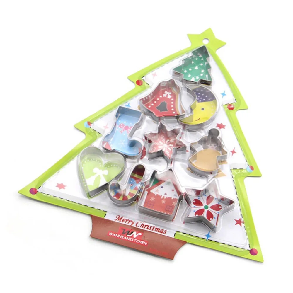 10 шт./компл. формы для выпечки из нержавеющей стали серии Рождественская елка