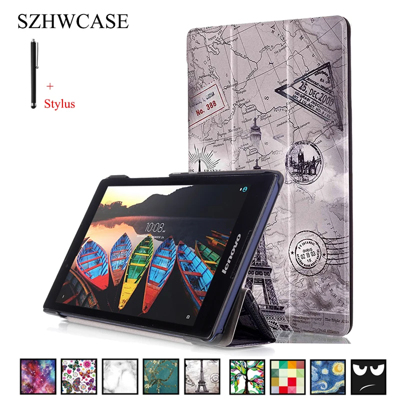 Для lenovo Tab 3 8 0 850F 2 A8 50F чехол для Tablet Капа Fundas печати флип кожа Shell + стилус|Чехлы