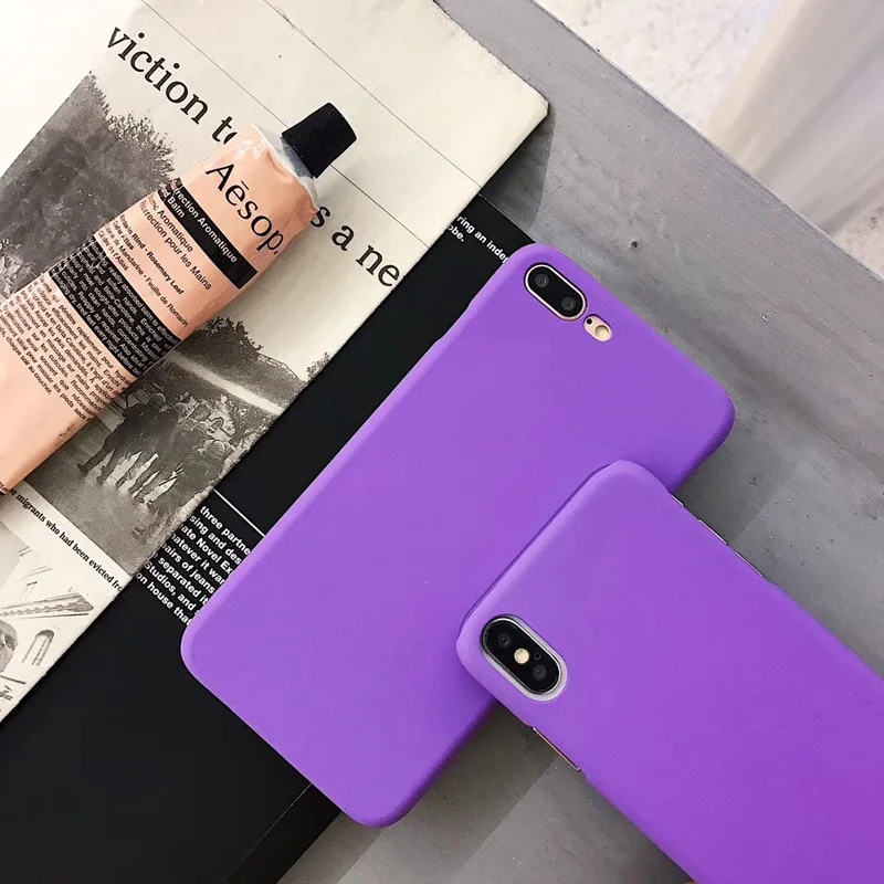 

Purple Color Exquisite Matted Hard Phone Case For iphoneX 8 8plus Half-Wrapped Case For iphone7 7plus 6 6s 6plus