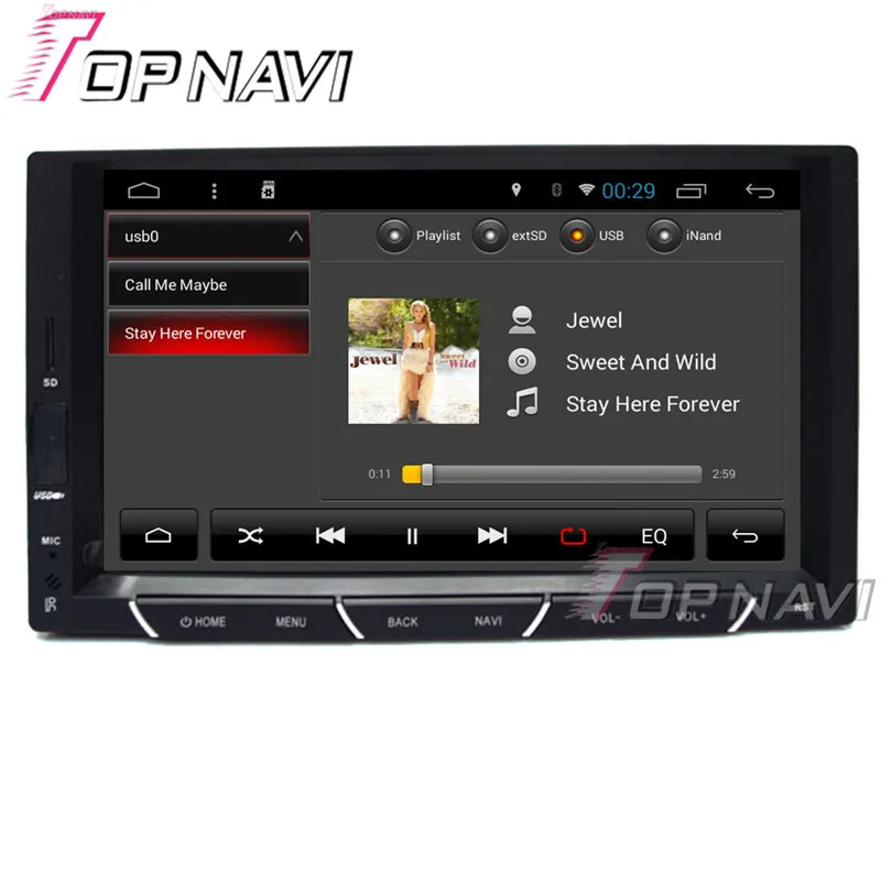 Автомобильный мультимедийный DVD плеер Topnavi 7 дюймов 800*480 четырехъядерный